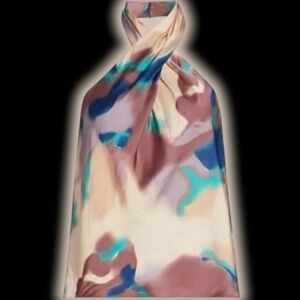 NWT Tanya Taylor ‘Mona’ Abstract Print Halter Top in “Cream Multi” Size Medium